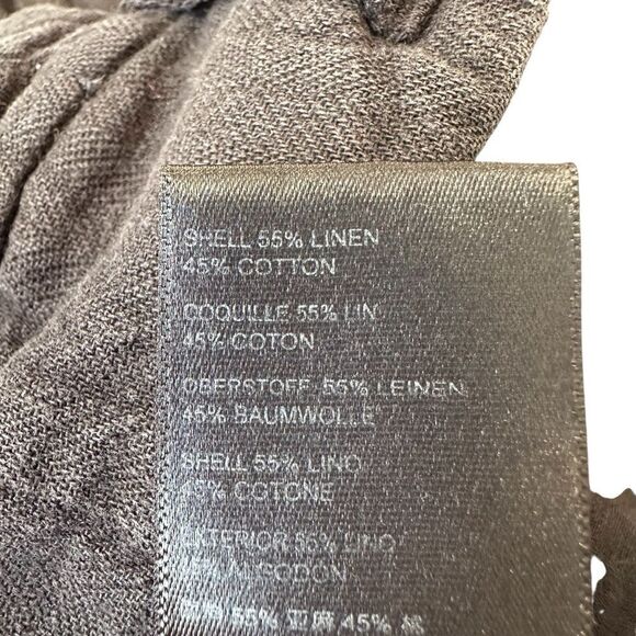 Free People Linen Blend Ribbed Flare Leg Pleated Trouser Pants, S - Picture 9 of 9